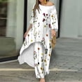 thumbnail image 2 of Summer Savings Clearance Sets! Xihbxyly Linen Sets for Women 2 Piece Long Sleeve Athletic Baggy Matching Pants Loose Fit Cotton Dressy Casual Tracksuit Sets White XXL, 2 of 7