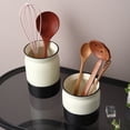 thumbnail image 5 of 5.7 inches Ceramic Utensil Holder for Countertop with Drain Holes, Cooking Utensil Crocks for Kitchen Counter, 5 of 6