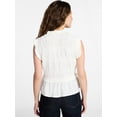 thumbnail image 4 of Time and Tru Women's Textured Tie Front Top, Sizes XS-XXXL, 4 of 6