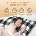 thumbnail image 3 of Naloa Black White Plaid Super Soft 20x60 Body Pillow Case,Long Side Hidden Zipper（PILLOWS ARE NOT INCLUDED）, 3 of 6