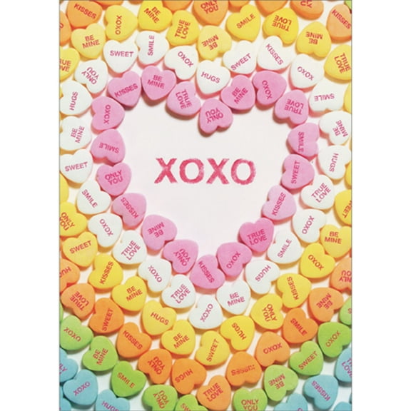 Avanti Press Concentric Hearts Formed from Heart Shaped Candies Valentine's Day Card