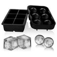 thumbnail image 1 of Silicone Combo Mold Sphere Ice Ball Maker with Lid & Square Molds, 1 of 4