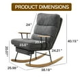 thumbnail image 3 of LUCKHAO Modern Teddy Gliding Rocking Chair with High Back, Retractable Footrest, and Adjustable Back Angle for Nursery, Living Room, and Bedroom, 3 of 9