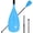 Blue, variant on SUP Paddle - 3- Adjustable Aluminium SUP Paddle with Glass Fiber  for Surfing, Floating, Water
