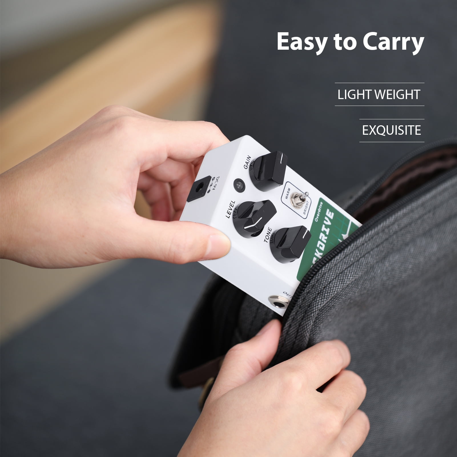 Riousery Overdrive Guitar Effect Pedal 2 Tone Modes Warm Bright with True Bypass Analog Circuit LED Indicator DC 9V 6.5mm Input Output Interface White (2.6 x 2.0 x 4.5 inches)