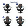 thumbnail image 4 of Mandala Office Chair Slipcover, Ornate Lace Chinese Pattern Circles Swirls and Dots Flower Illustration, Protective Stretch Decorative Fabric Cover, Standard Size, Blue Vermilion Black, by Ambesonne, 4 of 5