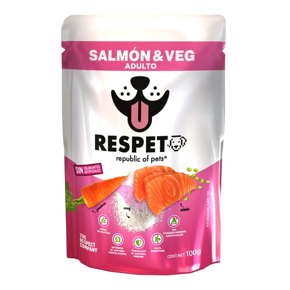 Alimento para Perro Respet Republic of Pets Salmón y Vegetales Adulto 100 g