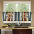thumbnail image 4 of Yayeee Kitchen Curtains Tier Set of 2 Light Filtering 57"x36" Over Sink Window Panels, Geometric Stripes, 4 of 7