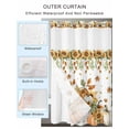 thumbnail image 2 of No Hook Cloth Fabric Shower Curtain with Snap in Liner, Orange Pumpkins Fall Waterproof Shower Curtains Set with See Through Top Window, Sunflower Thanksgiving Botanical Pastoral 72"x78", 2 of 6