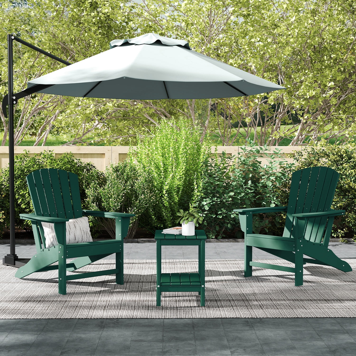 Hidpriva Adirondack Chairs, HDPE Weather Resistant Outdoor Chair w/ 400LBS Capacity for Patio, Garden and Fire Pit,Forest