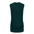 thumbnail image 6 of ICHUANYI Summer Womens Solid Color Round Neck Pocket Sleeveless Casual Tee Tops Tank, 6 of 9