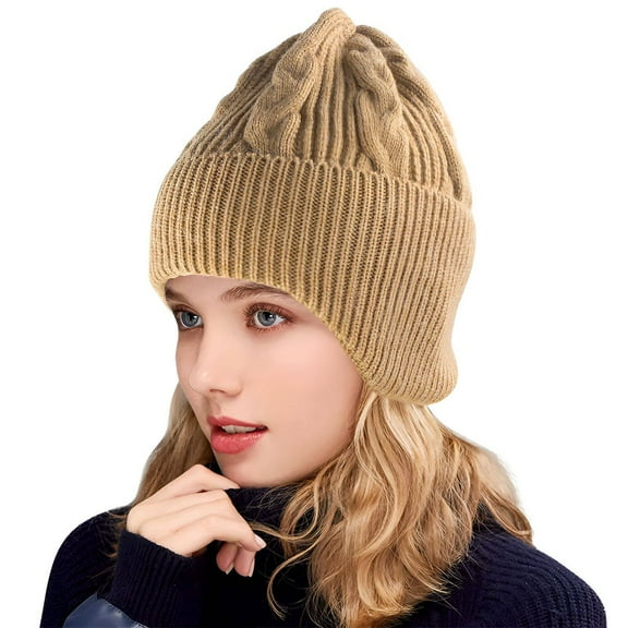 TELOLY Winter Hats for Men,Brimless Design Mens Beanie,Simple Elegant Headwear Look Beanies Women,Khaki