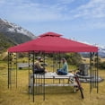thumbnail image 2 of Lelinta 10ft x 10ft Wine Red Top Cover 2 Tier Outdoor Canopy, UV30, 2 of 8