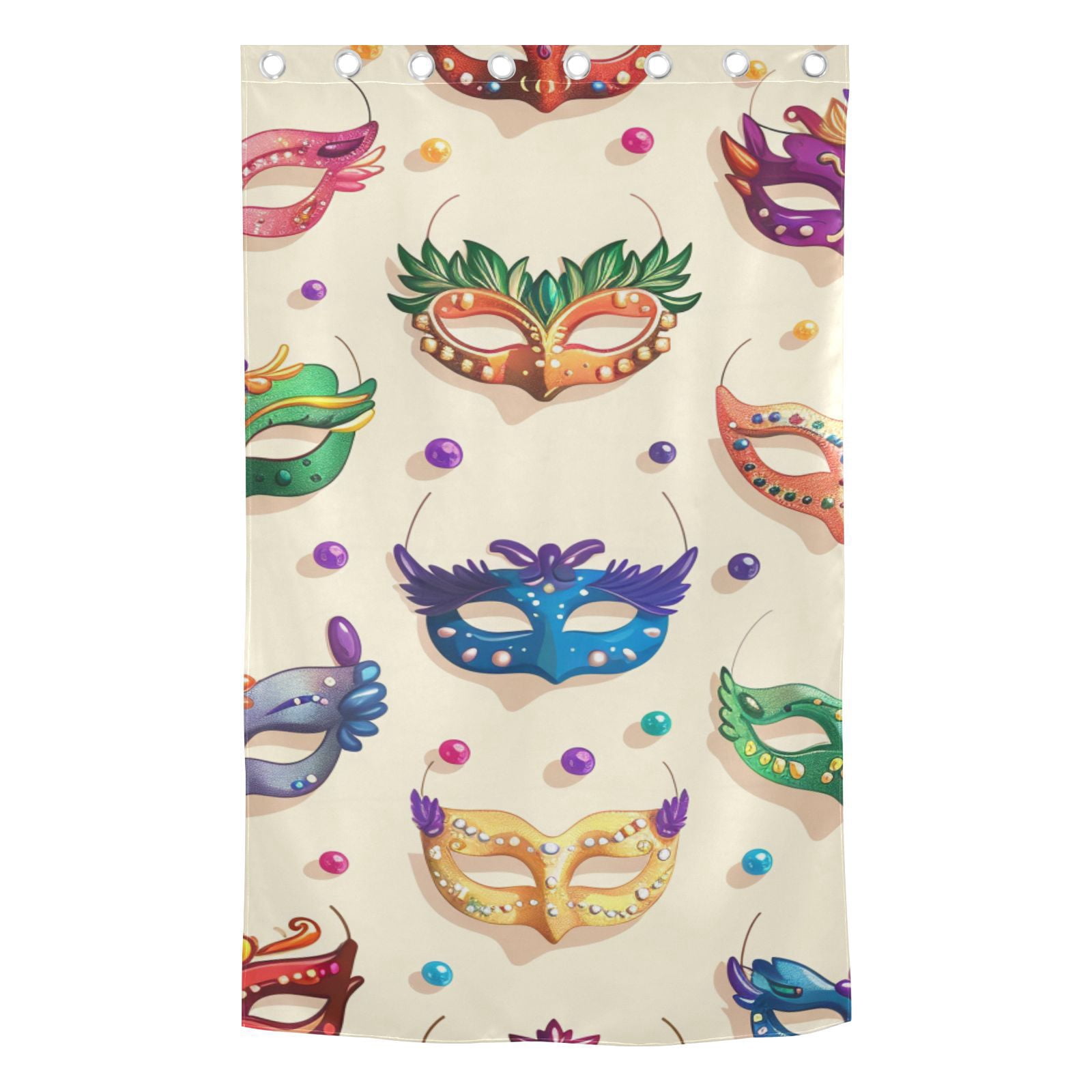 Carnival Masks Beads Blackout Curtain Panels Drapes Privacy Assured with Light Filtering Curtains for Living room Bedroom Bathroom Window