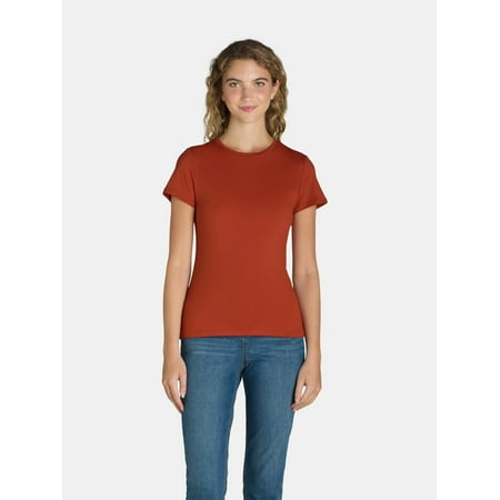 Time and Tru Women's Smoothing Tee with Short Sleeves, 2-Pack, Sizes XS-XXXL