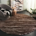 thumbnail image 2 of SAFAVIEH Seattle Pavel Abstract Shag Area Rug, Brown/Ivory, 6'7" x 6'7" Round, 2 of 10