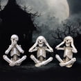 thumbnail image 4 of Skull Mask Set 3 Pcs, Halloween Skull Decor Gothic Skeleton Ornaments Decorations, Three Wise Monkeys Skull Ornaments for Ghost Festival Garden Home Decorations, 4 of 7