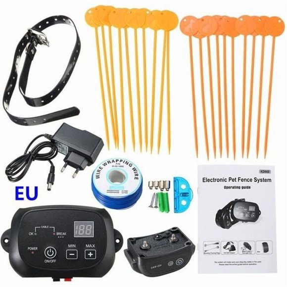 Dog Electric Collar Anti Escape Shock Training Invisible Fence Rechargeable EU