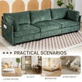 thumbnail image 6 of KYLE & KAY 3 Seater Deep Seat Sofa, Modular Sectional Sofa Couch with Arm Pillows and Pillows, Chenille Comfy Cloud Couch for Living Room, Bedroom, Office, Dark Green, 6 of 7