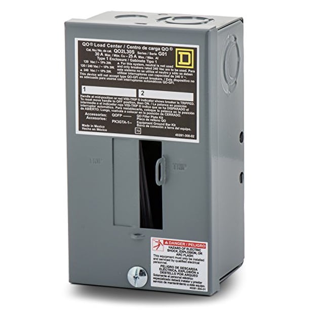 Centro de carga Square D QO2L30S 30A 120/240VAC 1 fase 2 Space