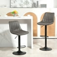 thumbnail image 2 of HOMCOM Adjustable Bar Stools Set of 2, Leathaire Swivel Barstools w/ Back, 2 of 10