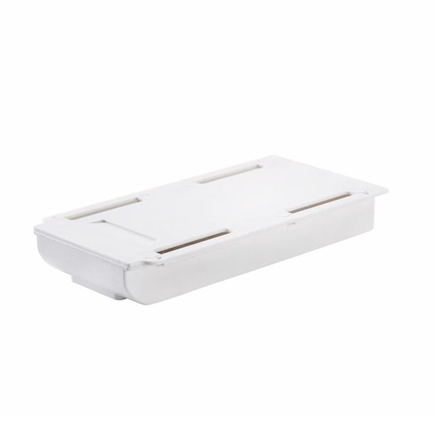 Cajón de mesa Caja de almacenamiento ABS Debajo del escritorio Bandeja organizadora de papelería (Blanco S)
