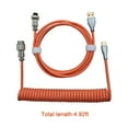 thumbnail image 3 of COFEST Coiled USB C Cable for Gaming Keyboard Double-Sleeved Mechanical Keyboard Cable with Detachable Metal 1.5M USB-C To USB-A Red, 3 of 6