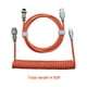 thumbnail image 3 of Cable USB C en espiral para teclado de juegos, cable de teclado mecánico de doble funda con metal desmontable de 1,5 m, cable USB-C a USB-A para teclado., 3 of 6