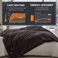 thumbnail image 6 of Dhole Heated Blanket Electric Blanket Throw Waffle, 50x60 Inches，Sherpa Fleece Fast Heating Blanket 6 Heating Levels & 4 Hours Auto Off ETL Certification, Brown, 6 of 10