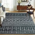 thumbnail image 6 of ReaLife Rugs Machine Washable Printed Moroccan Charcoal Eco-friendly Recycled Fiber Area Runner Rug (3' x 5'), 6 of 8