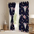 thumbnail image 3 of Homewish Bull Skull Blackout Curtains Set of 2 (52x84 Each) for Boys Girls,Western Theme Window Curtains,Chic Floral Rose Curtains and Drapes,Breathable Home Decor, 3 of 6