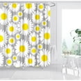 thumbnail image 2 of Daisy Flower Shower Curtain Yellow Floral Curtains for Bathroom Yellow and Grey Bathroom Decor Hooks Included 72"X72" (Yellow), 2 of 4