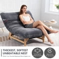 thumbnail image 3 of Aukfa Oversized Chaise Lounge Indoor Chair, Wood Frame, Accent Lazy Sofa, Corduroy, Gray, 3 of 9