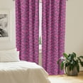 thumbnail image 3 of Ambesonne Leafy 4-Panel Curtains, Pinkish Leaves, 56"x63", Purple Grey Fuchsia, 3 of 4