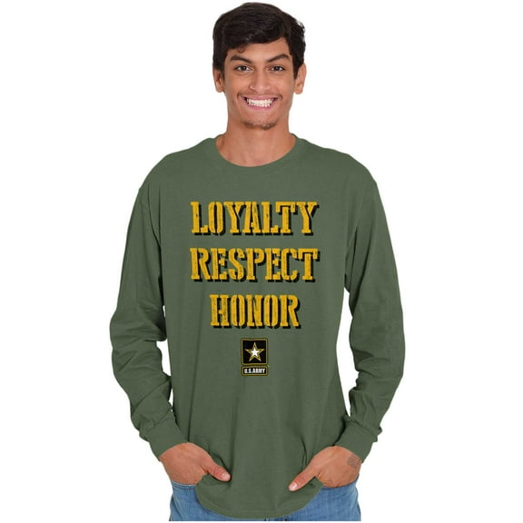 US Army Logo Loyalty Respect Honor Unisex Plus Size Long Sleeve Shirt Brisco Brands 2X