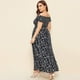 thumbnail image 5 of Vestido HUOGUO para mujer, talla grande, hombros descubiertos, estampado floral, 5 of 5