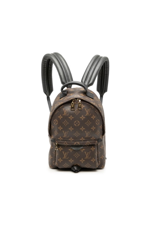 Pre-Owned Louis Vuitton Monogram Palm Springs PM Backpack M41560 Brown Black Leather Women's...
