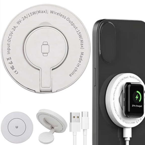 Wireless Charger,Fast Charging Pad 15W Magnetic Compatiable for iPhone 16/15/14/13/12 Series & Airpods and Apple Watch,Thin & Portable Wireless Charger for Travel Home Office