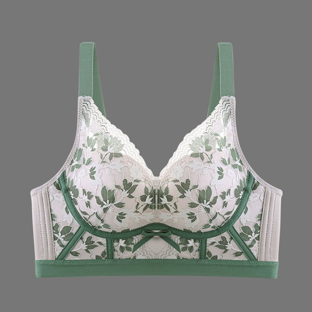 Mefallenssiah Women Ethnic Style Comfortable without Steel Rings Characteristic Pattern Magnetic Small Chest Collection Underwear Desire Sexy Bra