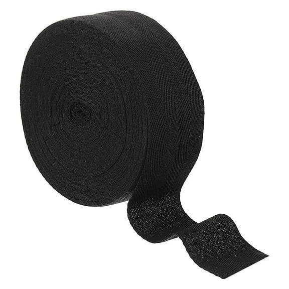 1.97 Inch Cotton Twill Tape Ribbon, 22 Yards Roll Herringbone Webbing Tape, Bias Binding Tape, Black