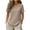 Beige, variant on Oiangi Cotton Linen T-shirts Women V Neck Cutout Tee Shirts Rolled Short Sleeve Summer Tops Gray XL