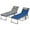 Brown/Blue, variant on XgoodX Chaise Lounge Chair Outdoor Set of 2, 5-Position Adjustable Outdoor Pool Lounge Chairs, Folding Tanning Chair Beach Lounger with Cushion, Headrest, Side Pocket for Patio, Yard,Grey
