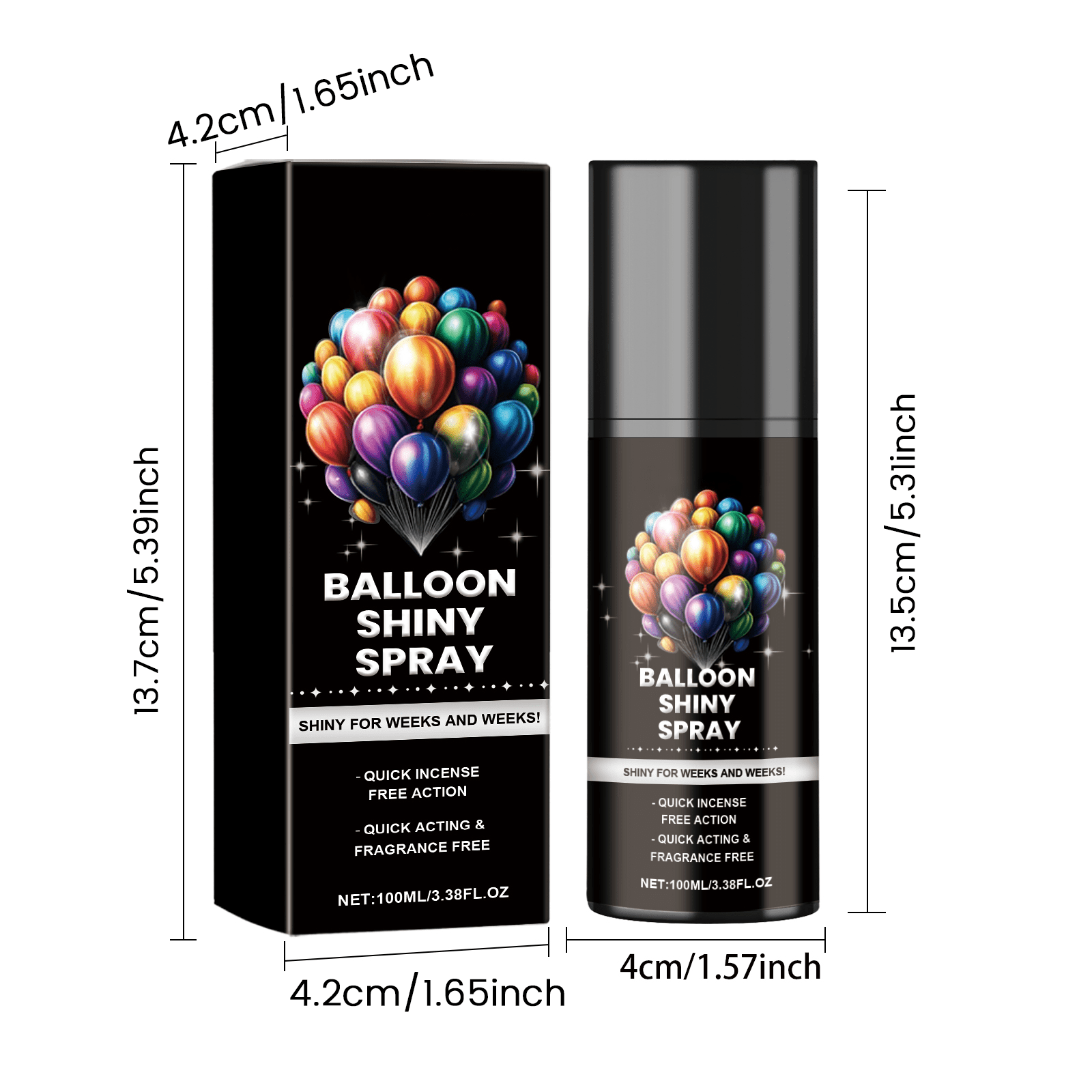 Alvantor Balloon Shine Spray for Latex Balloons, Long-Lasting Gloss for Party Decorations, Waterproof Brightener, 3.38fl.oz