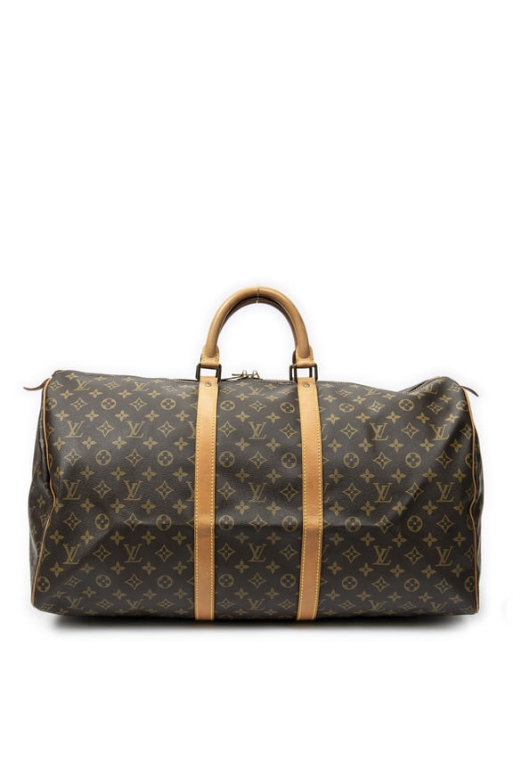 Pre-Owned Louis Vuitton Brown Keepall 55 Shoulder Bag Monogram Canvas
