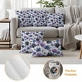 thumbnail image 6 of Pastoral Flowers Pillow Covers 2 Pack Watercolor Purple Flower Idyllic Plant Pillowcase Waterproof Outdoor Throw Pillow Cover for Patio Garden Square Cushion 24”x24”, 6 of 9