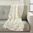thumbnail image 2 of Nourison Fur Ivory Gold Decorative Throw Blanket, 50" x 60", 2 of 4