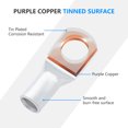 thumbnail image 4 of 30PCS Tinned Copper Wire Lug Lugs SC Ring Terminals Crimp Battery Cable Ends For 2 4 6 AWG Copper Wire Lugs, 4 of 7