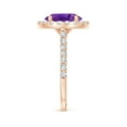 thumbnail image 3 of ANGARA Natural 2.28 Ct. Amethyst with Diamond Halo Ring in 14K Rose Gold for Women (Ring Size: 3.5), 3 of 9
