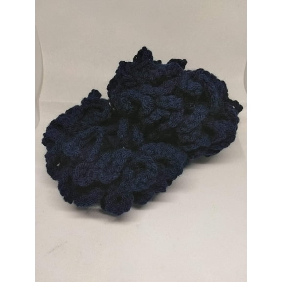 Nylo & Co. Crochet Set Scrunchies in Navy Blue - Set of 2