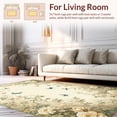 thumbnail image 2 of ODIKA 4'x6' Machine Washable Non-Slip Area Rug, Vintage Botanical with Delicate Insect and Bloom Motifs High Traffic Rug, Beige, 280664, 2 of 7